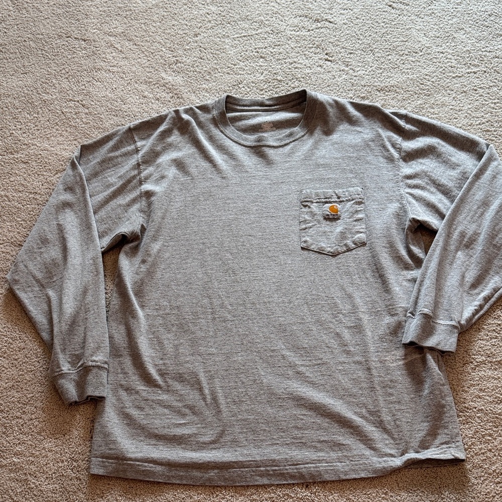 Carhartt Gray Long Sleeve Men's Shirt